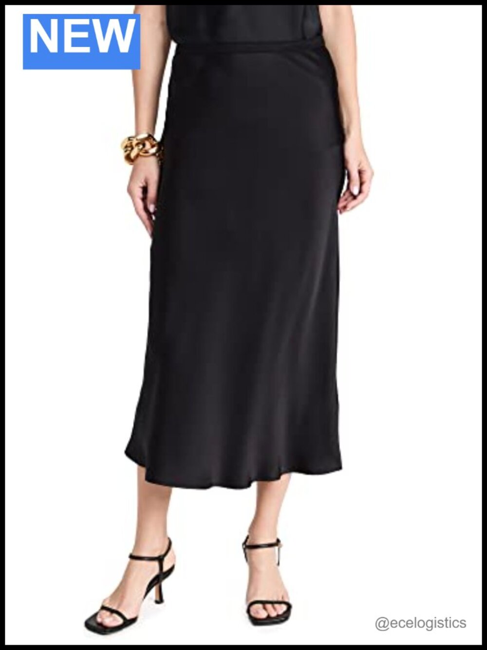 Silk Midi Slip Skirt High Rise Bias Cut